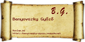 Benyovszky Győző névjegykártya